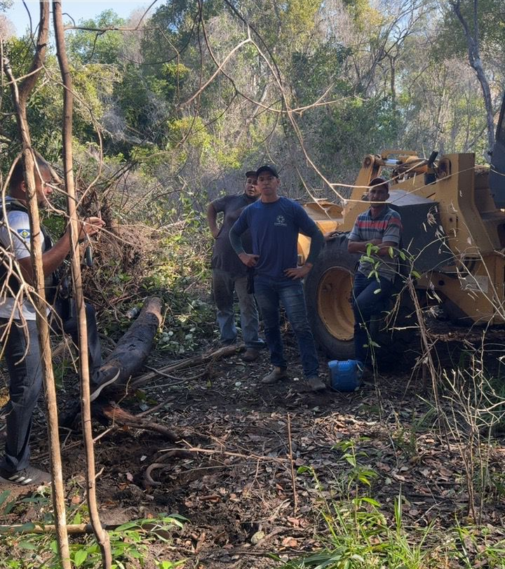 Fazenda Três Irmãos é invadida por segurança armado que resulta em prisão e apreensão de máquina durante desmatamento ilegal